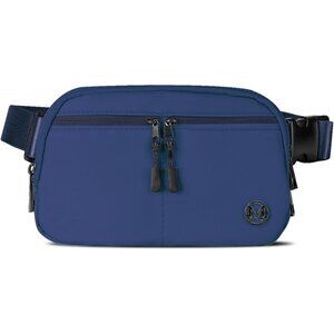 Womens Blue Fanny Pack 2L Crossbody Belt Bag Waterproof 5 Zipper Pockets